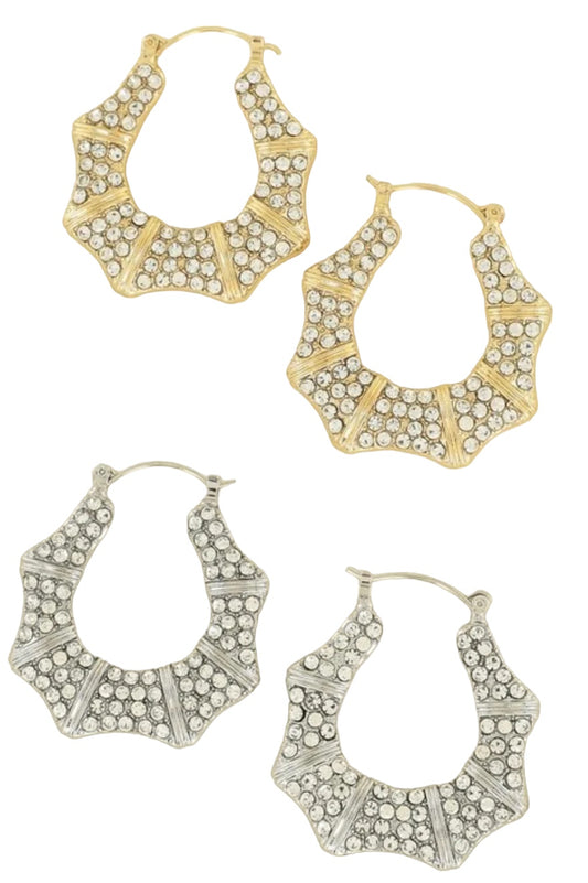 Bamboo Rhinestone Earrings